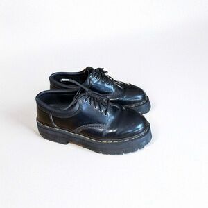 Doc Martens Black Platform Leather Oxfords – Classic Chunky Sole